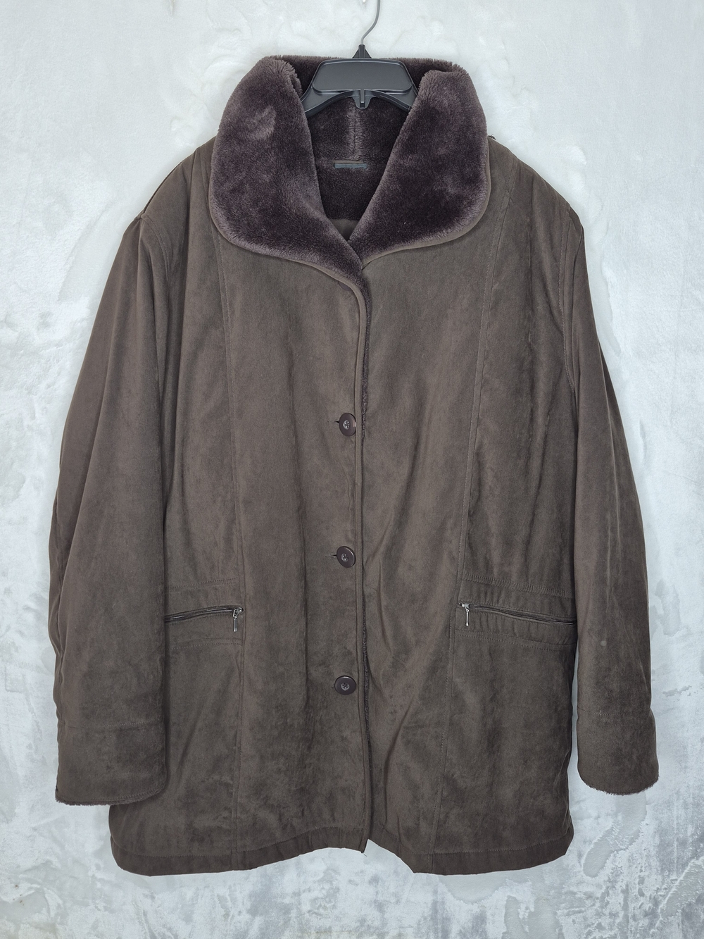 Vintage Hanna by Mar Lo Arctic Warmth Technofill Winter Coat Sherpa Trim 1X